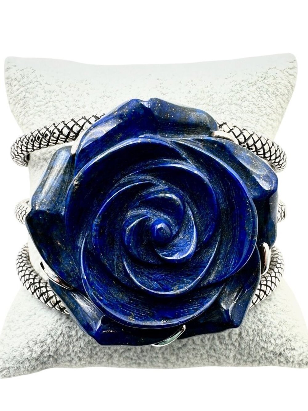 Rare Andrea Candela Diamond Lapis Lazuli 18K Gold & Sterling Silver Bracelet